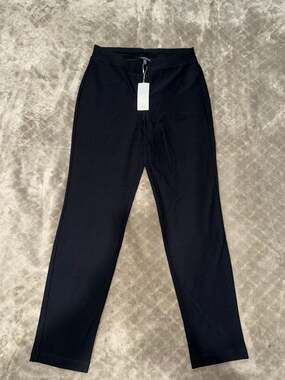 Eileen Fisher Black Viscose Jersey Slim Ankle Pant